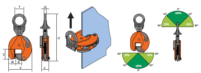 10450 Вертикальные грузоподъемные захваты Hebeklemme VEMPW 6 T